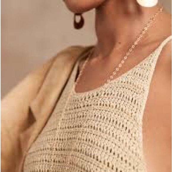 Banana Republic Dresses & Skirts - Banana Republic Tan Crochet Mini Dress with Sleek Silhouette